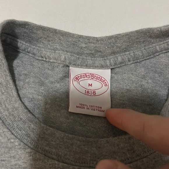 NWOT Brooks Brothers Men's Short Sleeve Cotton Crew Neck Logo T-Shirt Size M - Picture 6 of 8